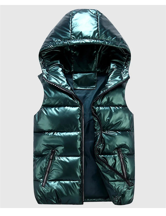 Gilet Rembourré Homme à Capuche – Sans Manches, Chaud & Imperméable
