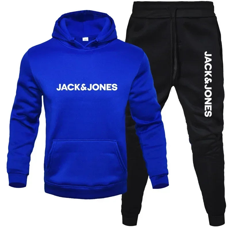 Ensemble Sweat à Capuche Imprimé & Pantalon de Jogging Homme – Style Décontracté Automne-Hiver 2025