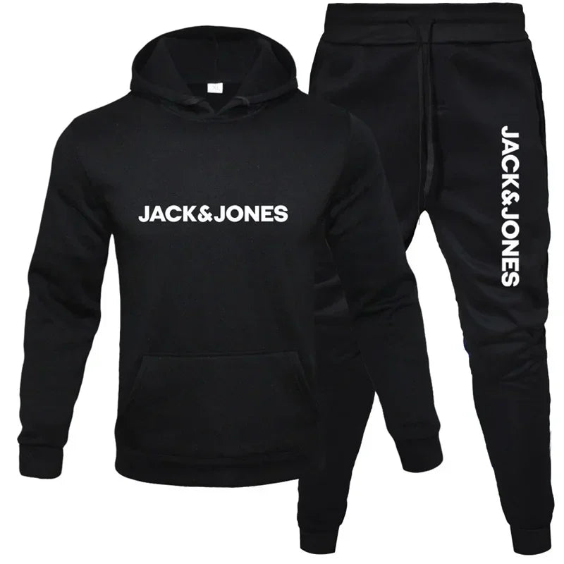 Ensemble Sweat à Capuche Imprimé & Pantalon de Jogging Homme – Style Décontracté Automne-Hiver 2025