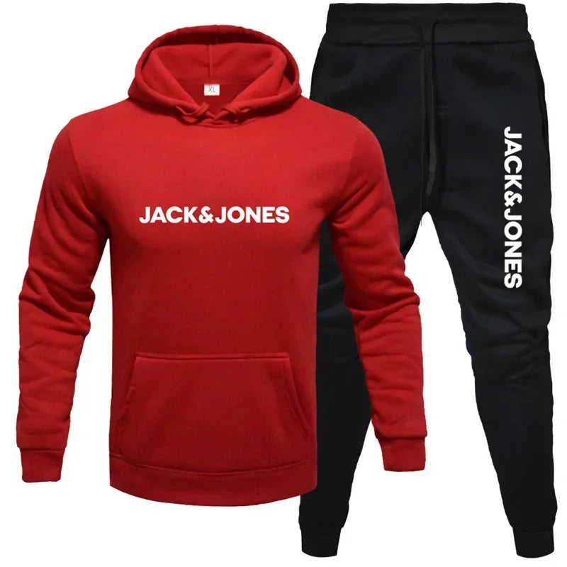 Ensemble Sweat à Capuche Imprimé & Pantalon de Jogging Homme – Style Décontracté Automne-Hiver 2025
