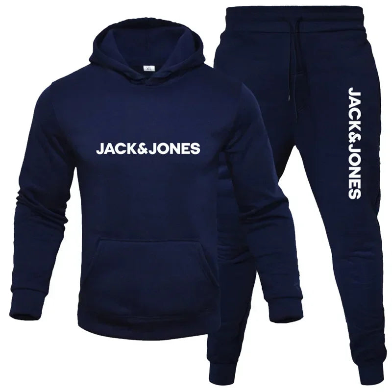 Ensemble Sweat à Capuche Imprimé & Pantalon de Jogging Homme – Style Décontracté Automne-Hiver 2025