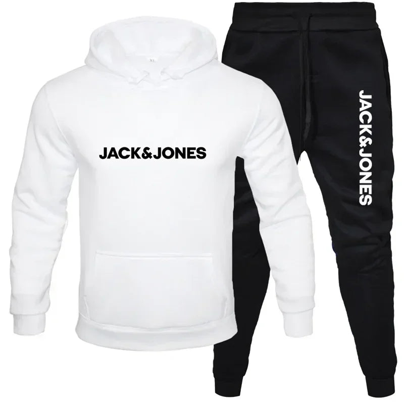 Ensemble Sweat à Capuche Imprimé & Pantalon de Jogging Homme – Style Décontracté Automne-Hiver 2025