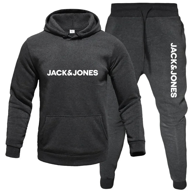 Ensemble Sweat à Capuche Imprimé & Pantalon de Jogging Homme – Style Décontracté Automne-Hiver 2025