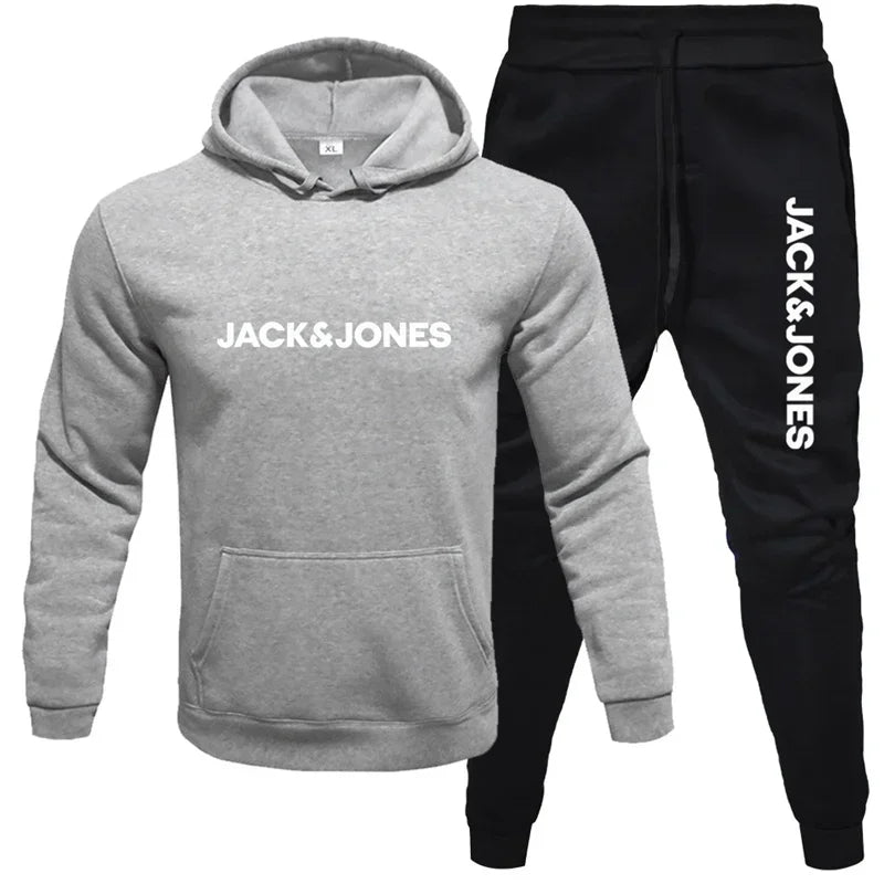 Ensemble Sweat à Capuche Imprimé & Pantalon de Jogging Homme – Style Décontracté Automne-Hiver 2025
