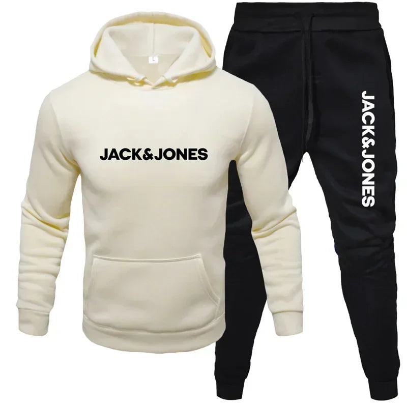 Ensemble Sweat à Capuche Imprimé & Pantalon de Jogging Homme – Style Décontracté Automne-Hiver 2025