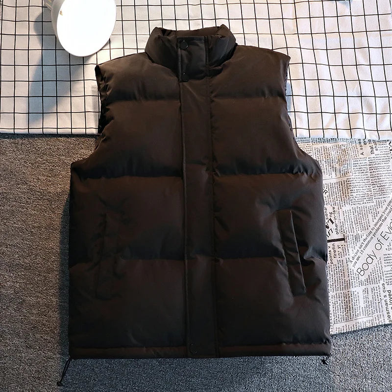Gilet Sans Manches Homme – Hiver, Chaud, Noir & Blanc