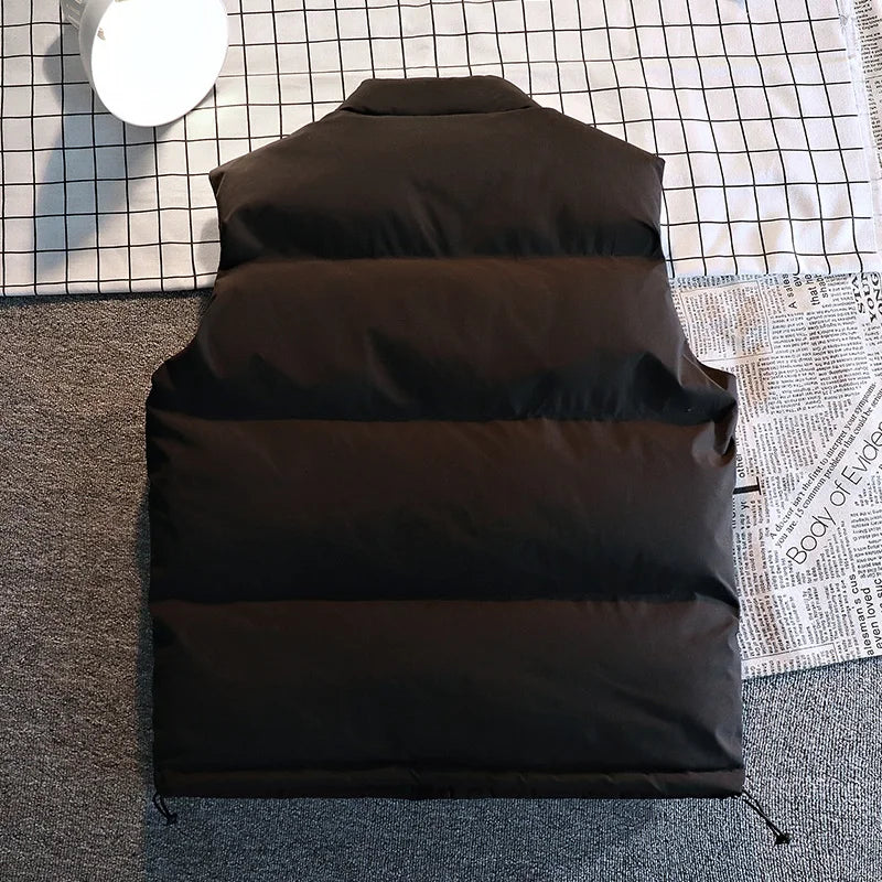 Gilet Sans Manches Homme – Hiver, Chaud, Noir & Blanc