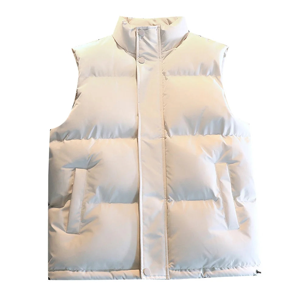 Gilet Sans Manches Homme – Hiver, Chaud, Noir & Blanc