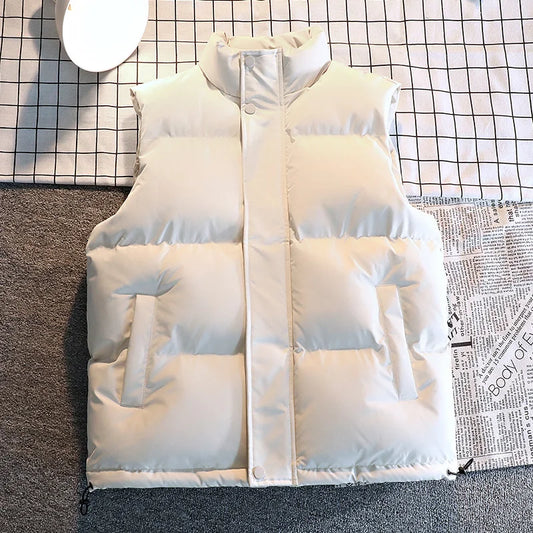 Gilet Sans Manches Homme – Hiver, Chaud, Noir & Blanc
