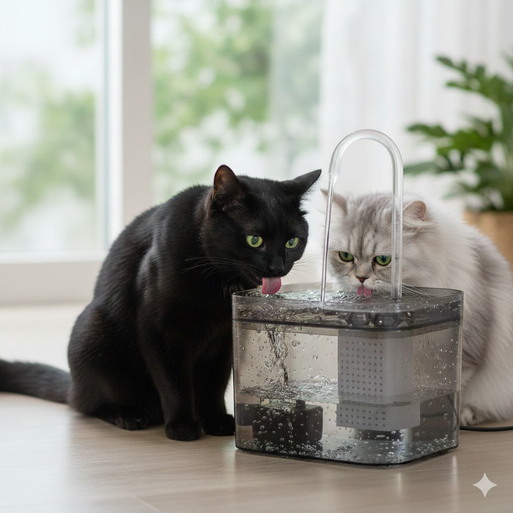 Fontaine à eau automatique pour chat 1,5 L – Eau filtrée en circulation continue