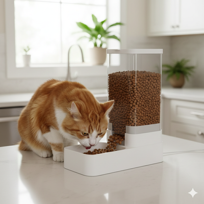 Distributeur 2-en-1 à gravité eau + croquettes 4L (2,1 kg)