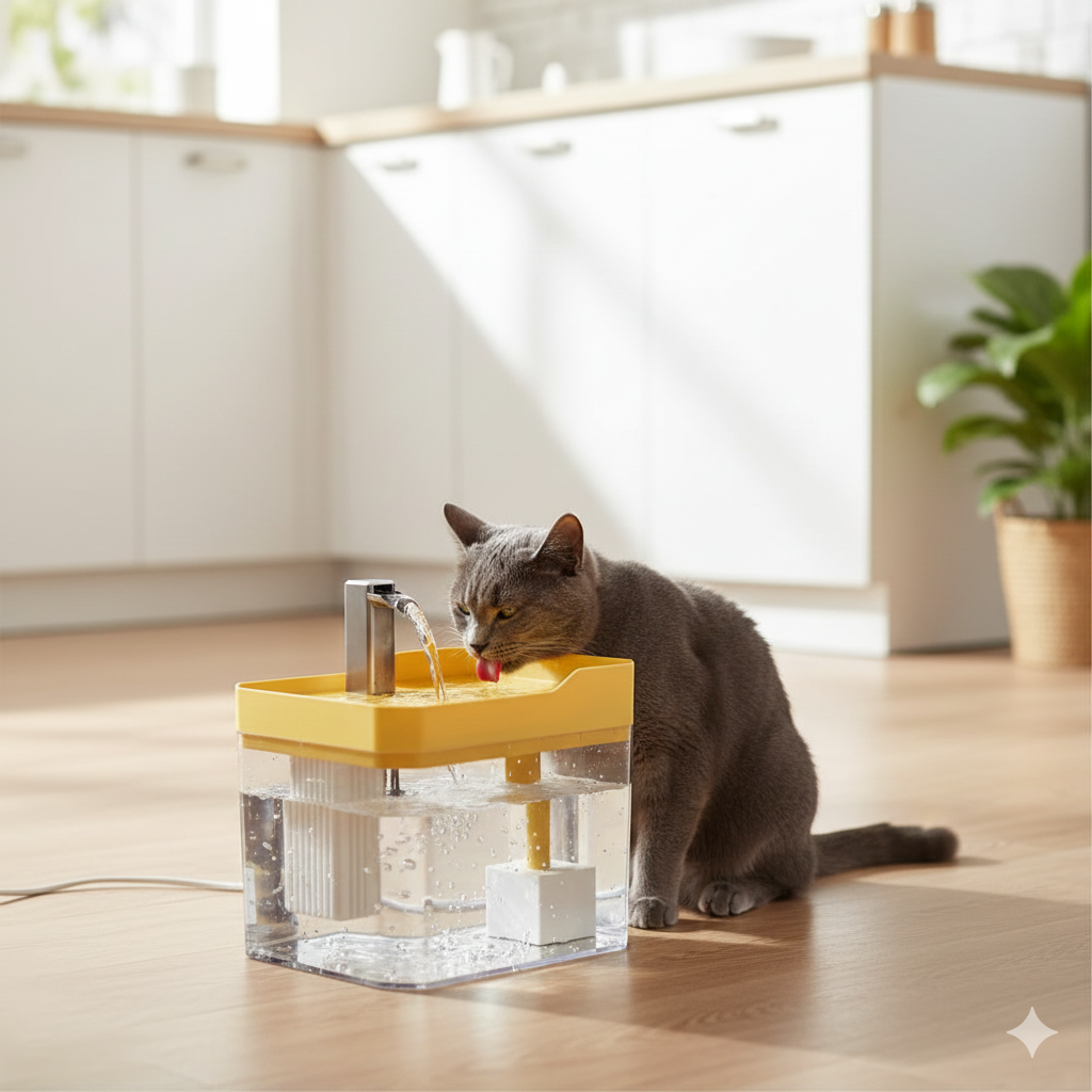 Fontaine à eau automatique pour chat 1,5 L – Hydratation continue par circulation filtrée