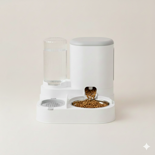 Distributeur automatique eau & croquettes pour chat – Pack repas 2-en-1 Chat’eau