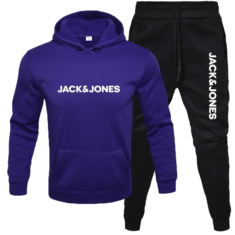 Ensemble Sweat à Capuche Imprimé & Pantalon de Jogging Homme – Style Décontracté Automne-Hiver 2025