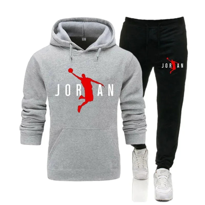 Ensemble Sportif Homme – Sweat à Capuche & Pantalon, Automne/Hiver