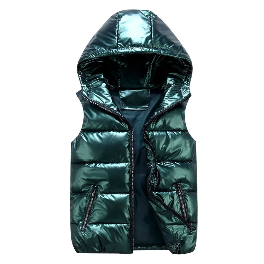Gilet Rembourré Homme à Capuche – Sans Manches, Chaud & Imperméable