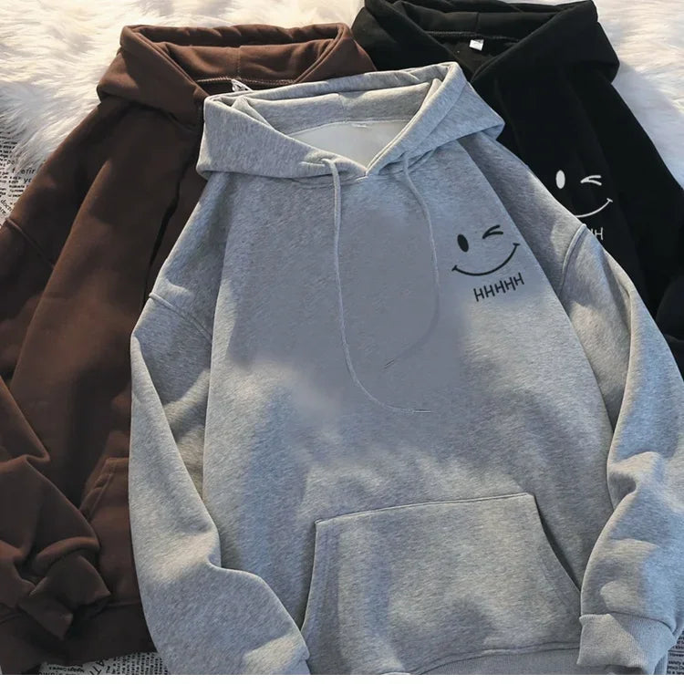 Sweat à Capuche Homme – Smiley, Style Ample & Chaud