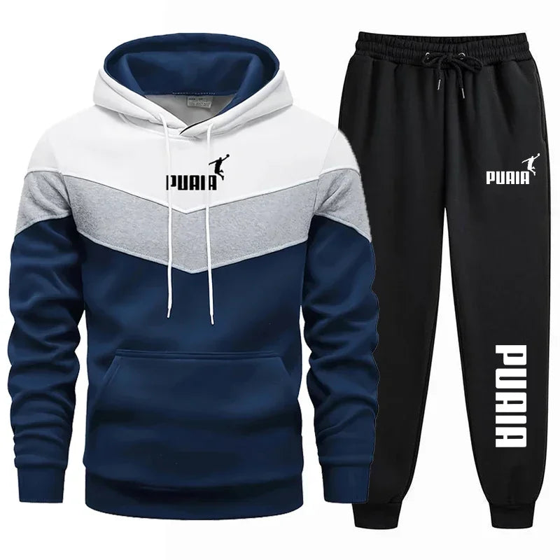 Ensemble Homme Hiver – Sweat à Capuche + Pantalon Chaud, Confort et Style Décontracté