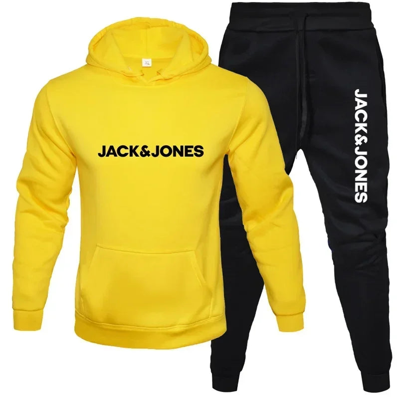 Ensemble Sweat à Capuche Imprimé & Pantalon de Jogging Homme – Style Décontracté Automne-Hiver 2025