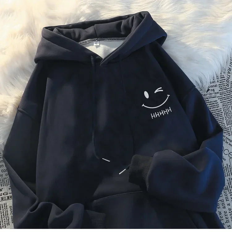 Sweat à Capuche Homme – Smiley, Style Ample & Chaud