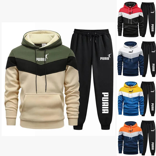 Ensemble Homme Hiver – Sweat à Capuche + Pantalon Chaud, Confort et Style Décontracté