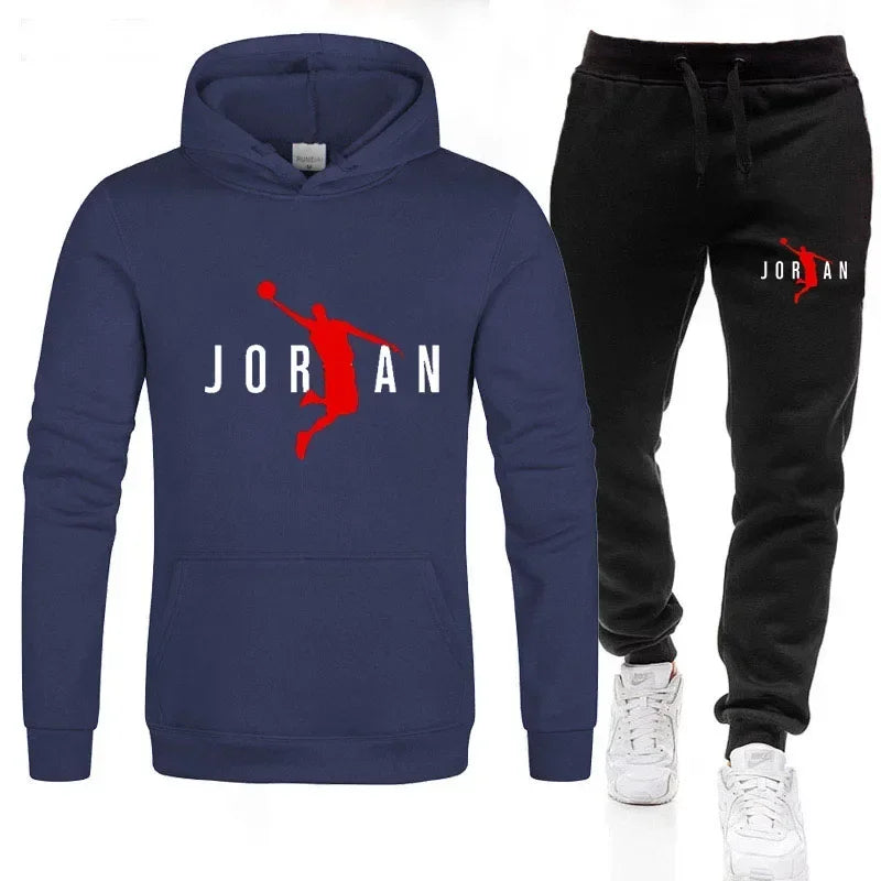 Ensemble Sportif Homme – Sweat à Capuche & Pantalon, Automne/Hiver