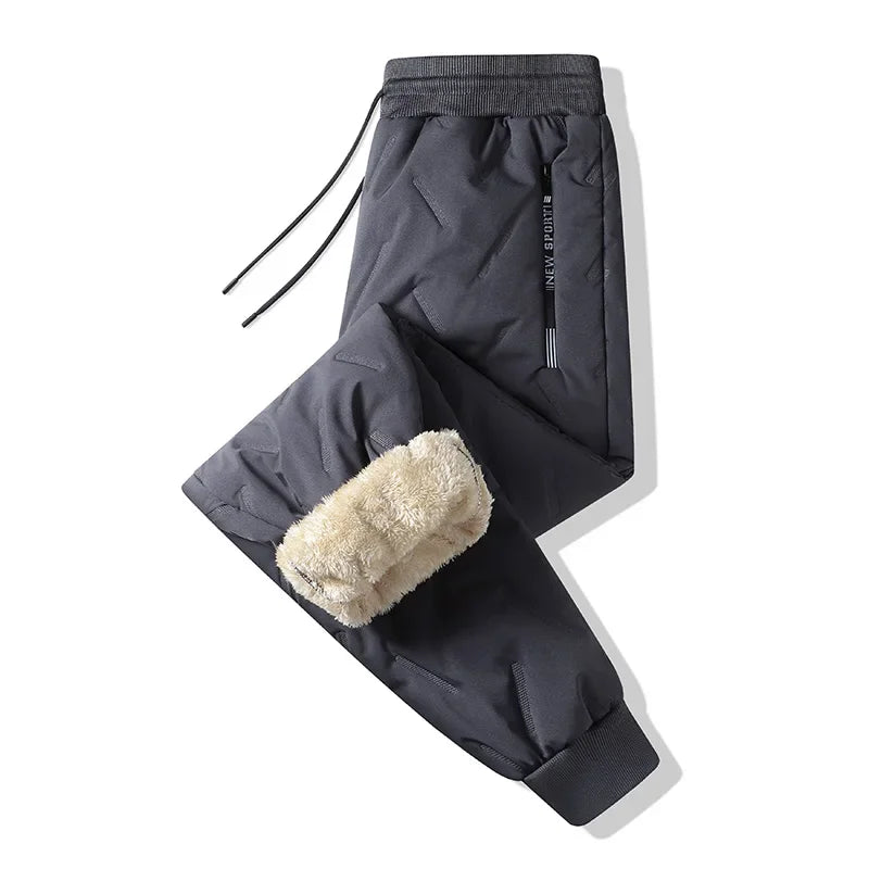 Pantalon de Survêtement Homme Hiver – Polaire Épaisse Imperméable, Coupe-Vent, Laine d’Agneau, Confort et Chaleur