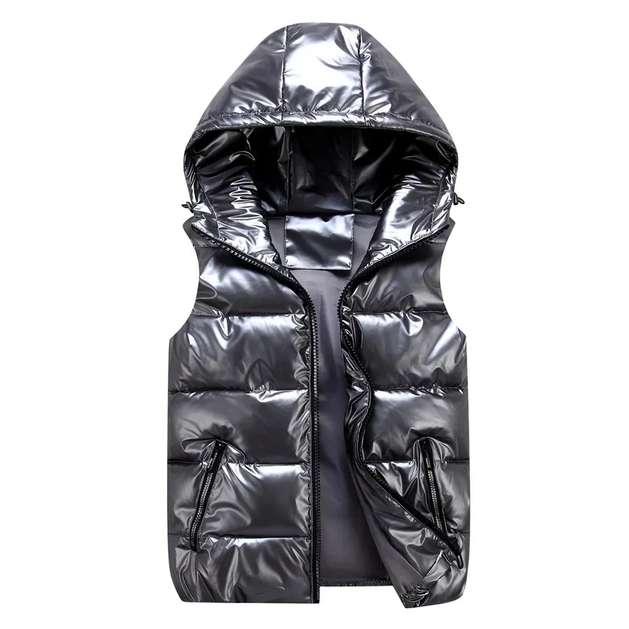Gilet Rembourré Homme à Capuche – Sans Manches, Chaud & Imperméable