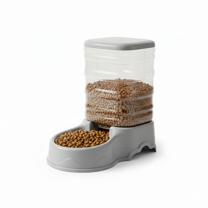 Distributeur de croquettes pour chat Chat’eau gris avec réservoir transparent