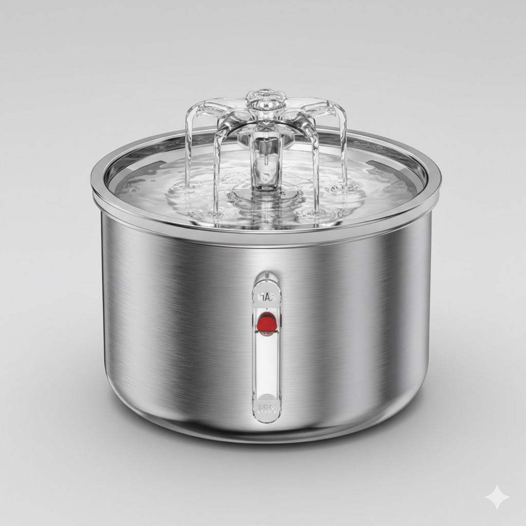 Fontaine d’eau automatique en inox pour chats & chiens