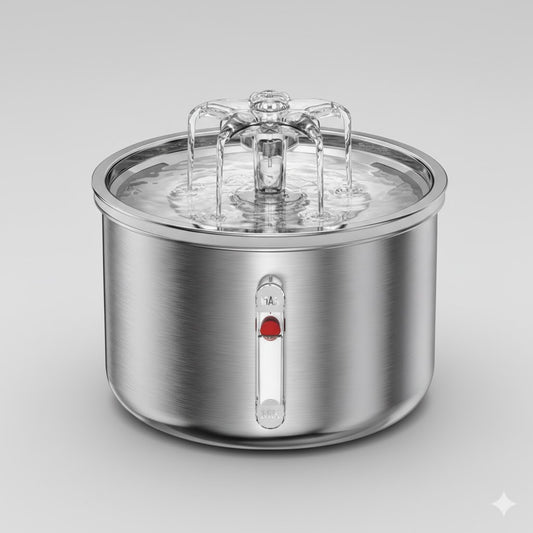 Fontaine d’eau automatique en inox pour chats & chiens